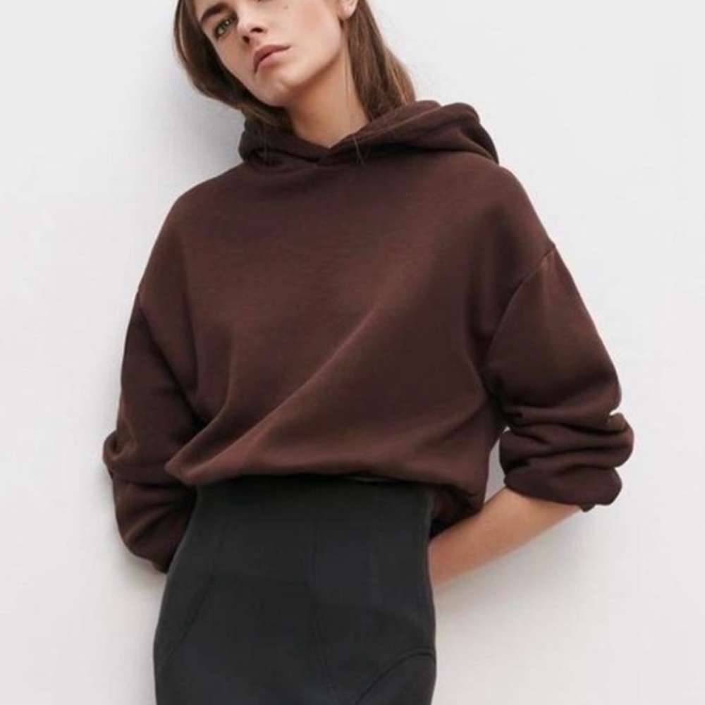 Zara Brown Cropped Hoodie